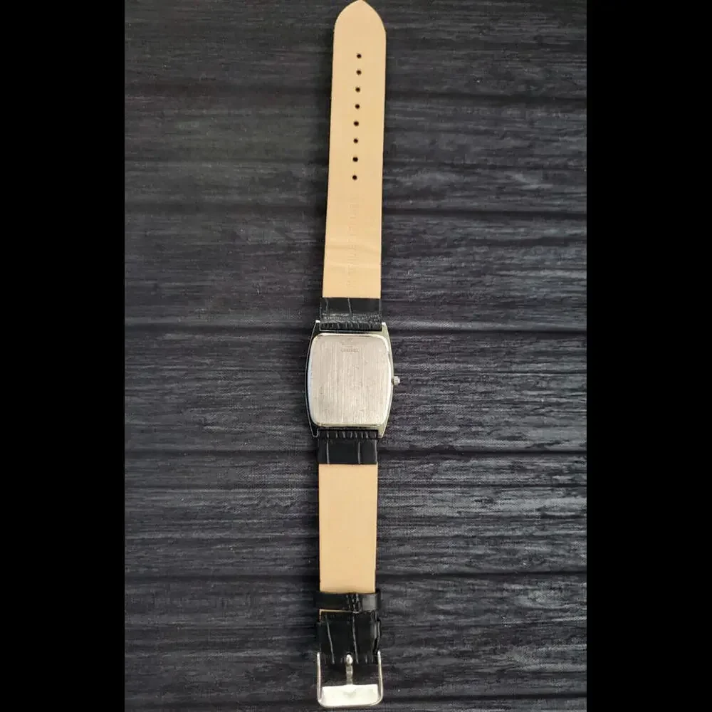 RARE Mens  Slim Seiko Tank Barrel Blue Satin Roman Dial Watch New‎ Mvt & Batt 🌟